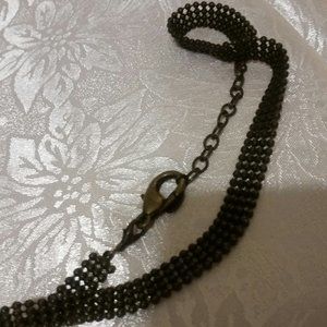 Vintage dark Bronze toned Choker Necklace